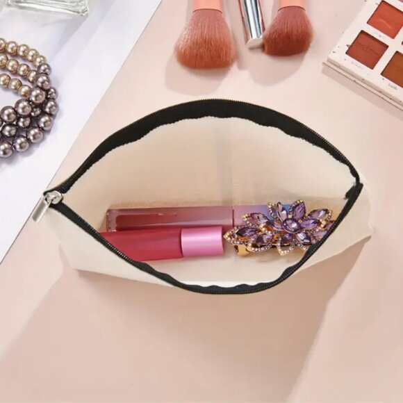 Hello Kitty Faux Stickered Sanrio Makeup Pencil Bag NWT - Picture 3 of 5